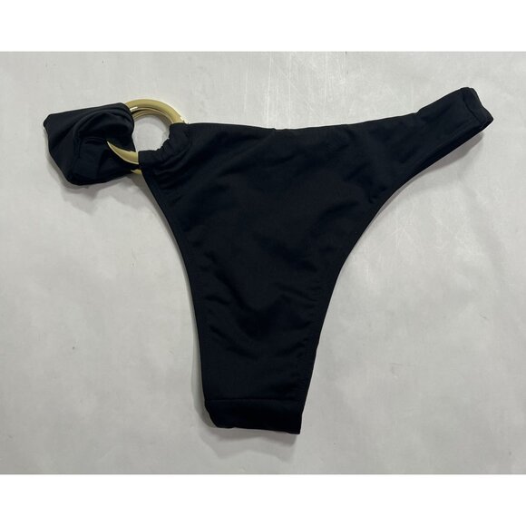 Monday Swimwear Black Bikini Bottom with Gold Accents - Picture 4 of 5